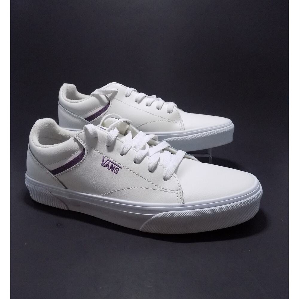 Vans Seldan Upper Leather Low Top Women's White Shoes- Size 8.5